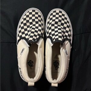 Vans Black and White Checkered Slip-Ons
